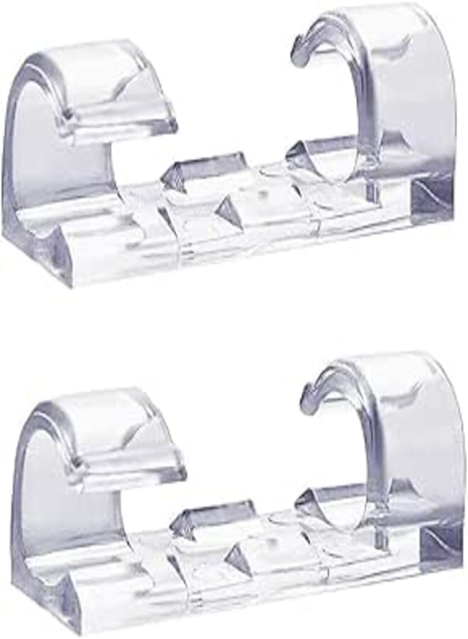 Excefore 60PCS Transparent Cable Clips Strong Self-Adhesive Cable Drop Wire Holder, Durable Mount-Round Plastic Cord Management Organiser Clamps for Home and Office (Transparent)